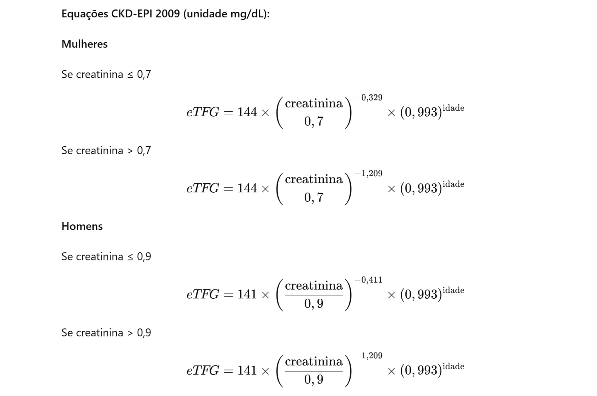 calculadora de tfg ckd epi